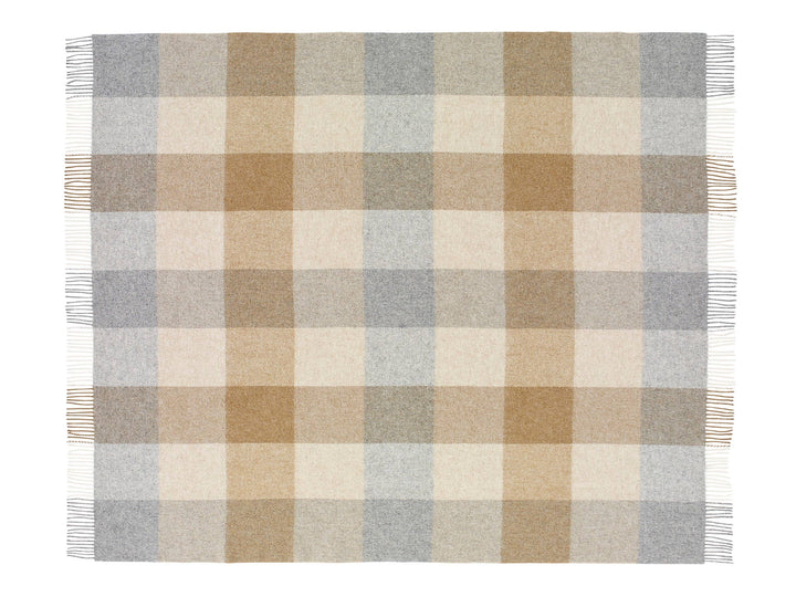 Block Check British Wool Throw, 3 Colors