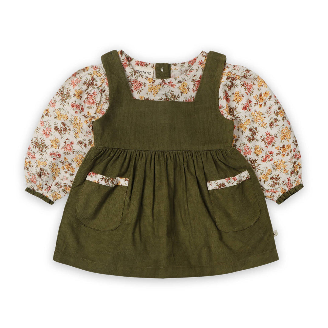 Lilith Floral Baby Pinafore Dress & Bloomer
