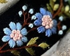 Floral Blue Embroidered Headband