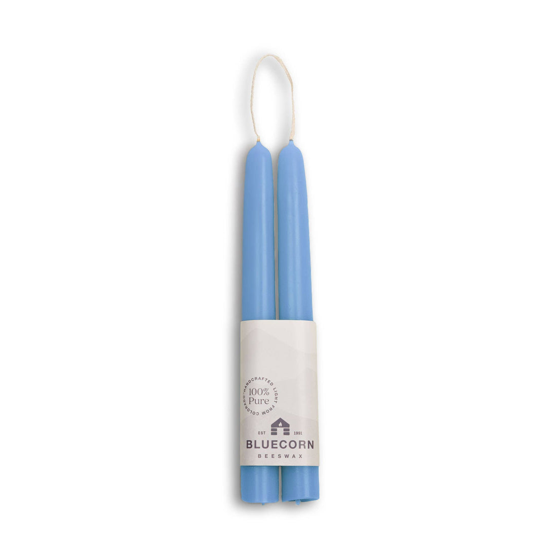 Sky Blue Beeswax Tapers, 3 Sizes