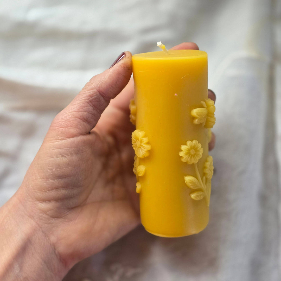 Bee-utiful Pillar Beeswax Candle