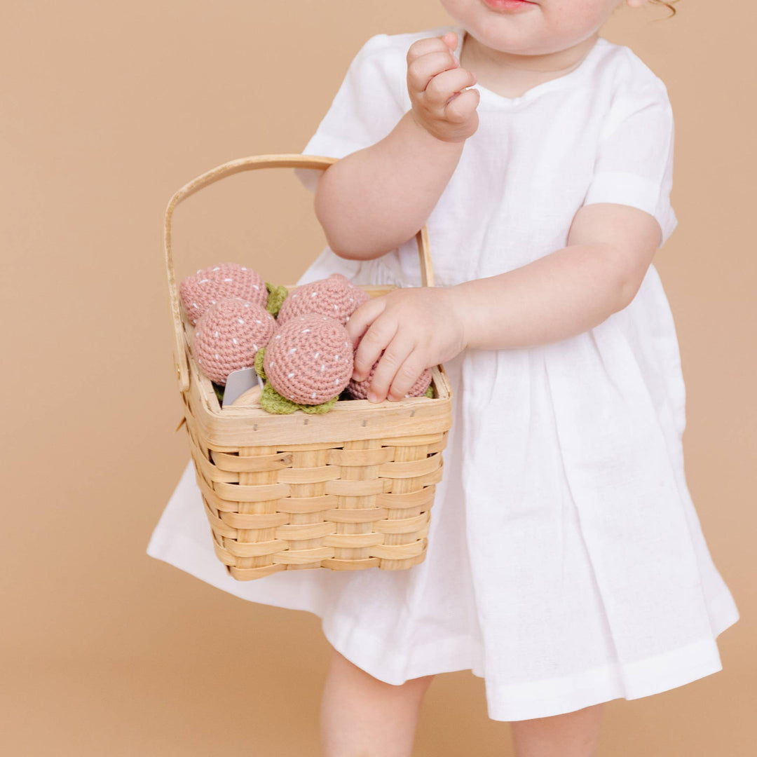 Pink Strawberry Crochet Rattle/Teether