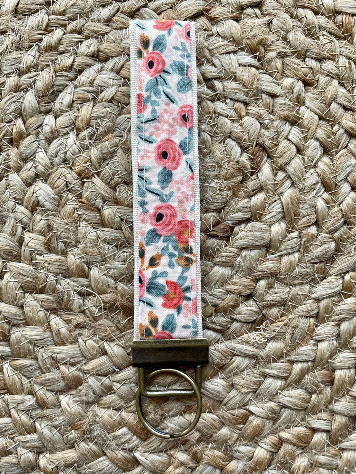 Rifle Paper Co. Peach Rosa Keychain Wristlet