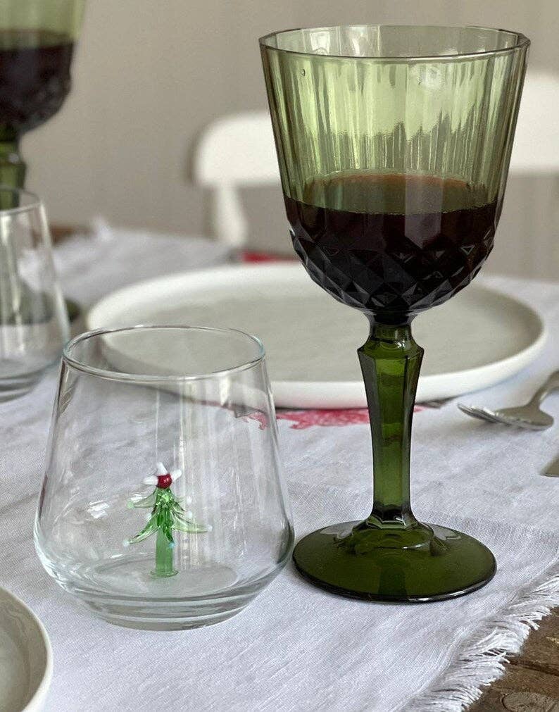 Christmas Tree Figurine Drinking Glass