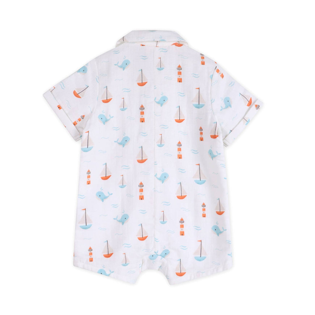 Sailboat Baby Button Romper