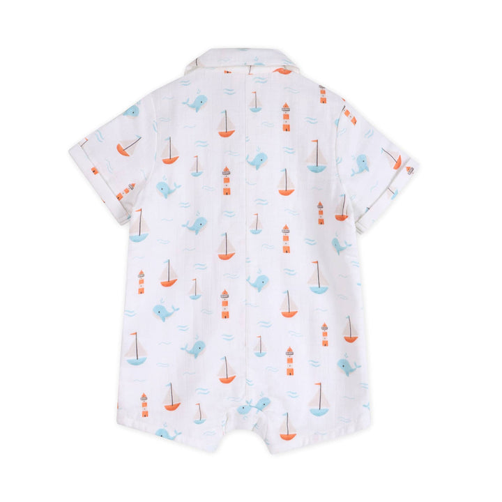 Sailboat Baby Button Romper