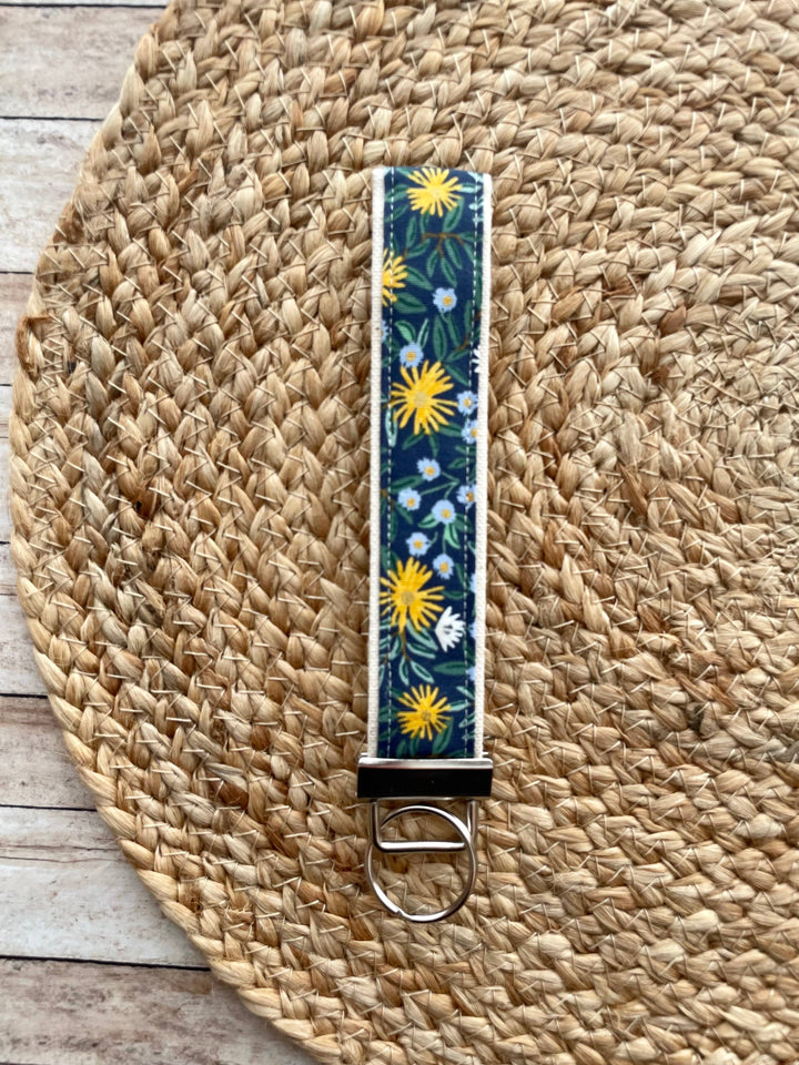 Rifle Paper Co. Daisy Fields Navy Keychain Wristlet