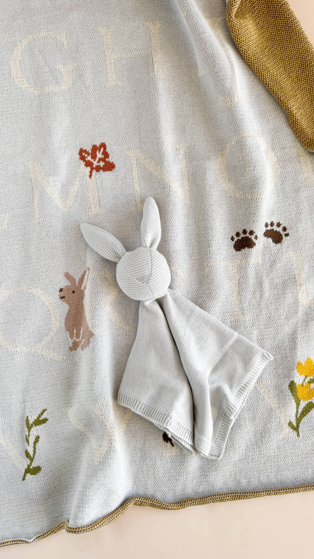 Organic Cotton Alphabet Woodland Blanket