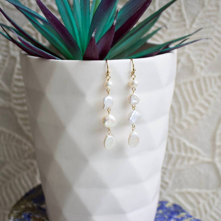 Semi-Precious Mismatched Earrings in Carnelain/Pink
