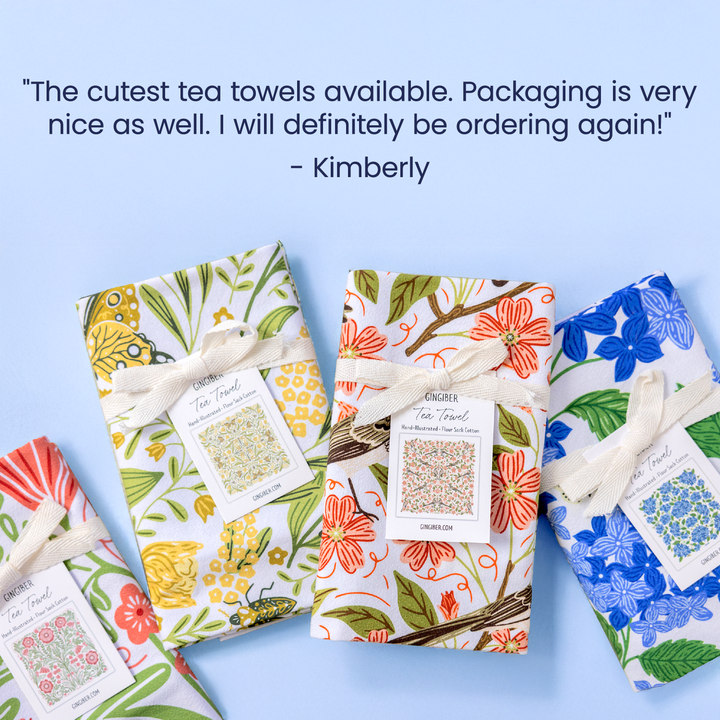 Blue Cornflower Tea Towel