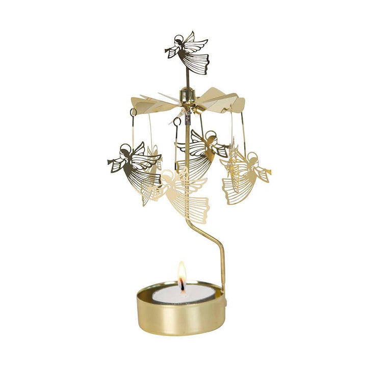 Gold Flying Angel Rotary Candleholder