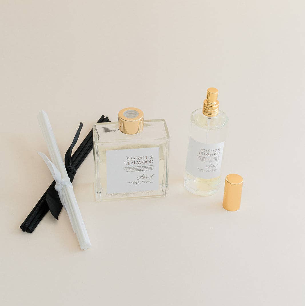 Sea Salt &amp; Teakwood Luxury Candle, Made in Michigan