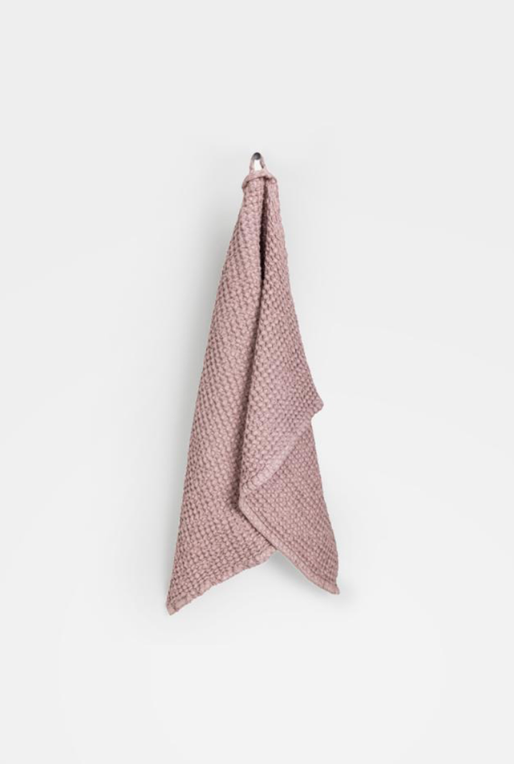 Dusty Blue Linen Waffle Towel