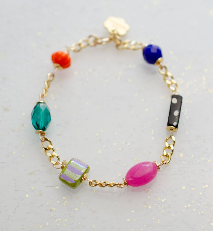 Gold Chain Charm Bracelet