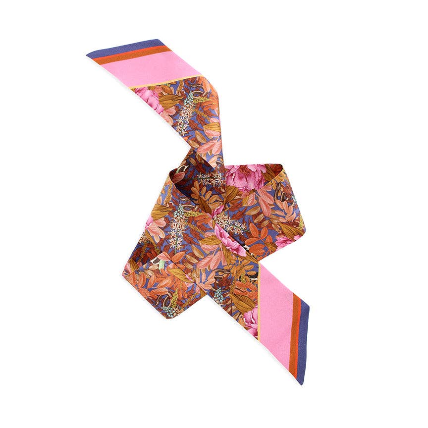 Peony Silk Twilly Scarf
