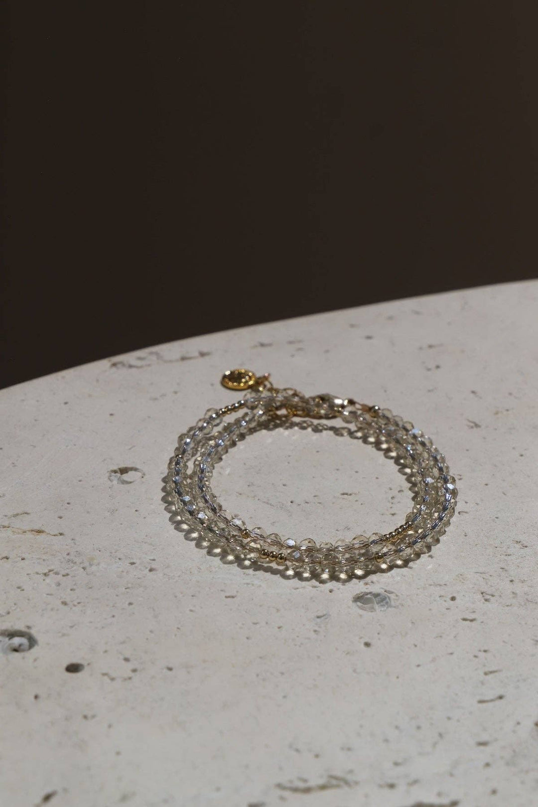 Champagne Crystal Double Wrap Bracelet
