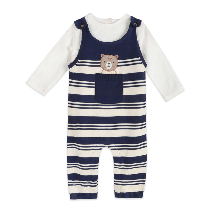 Bear Pocket Knit Baby Overall Set