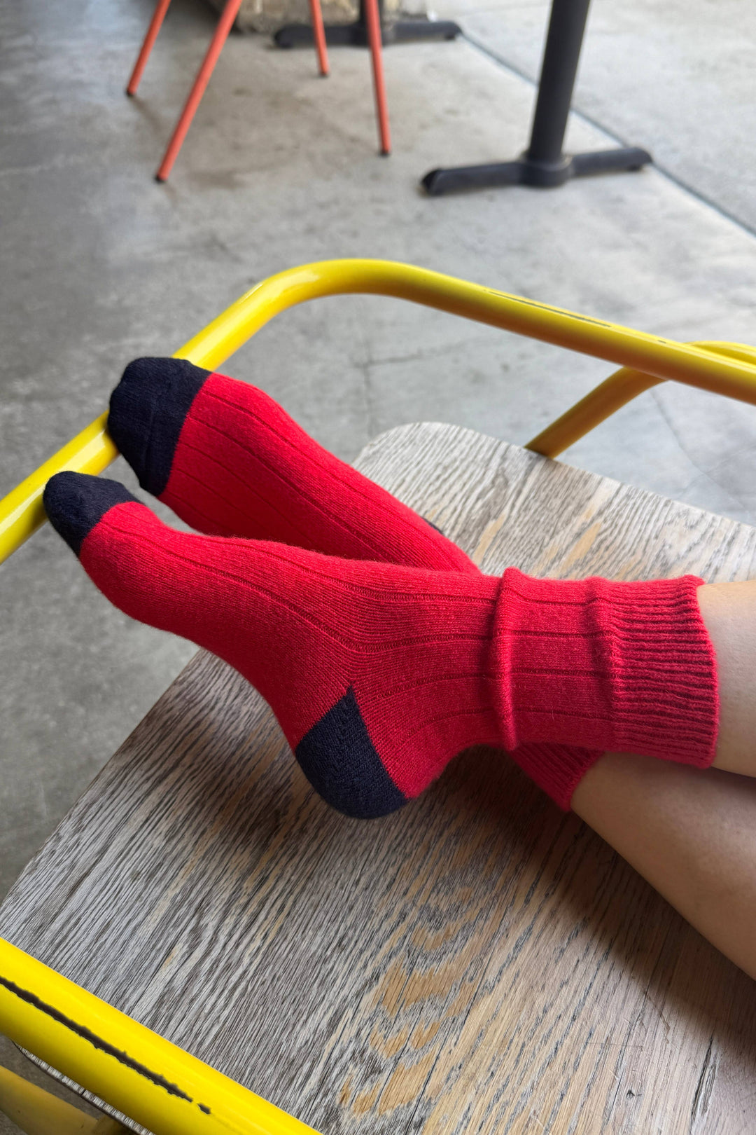 Cashmere Socks in Poppy Red