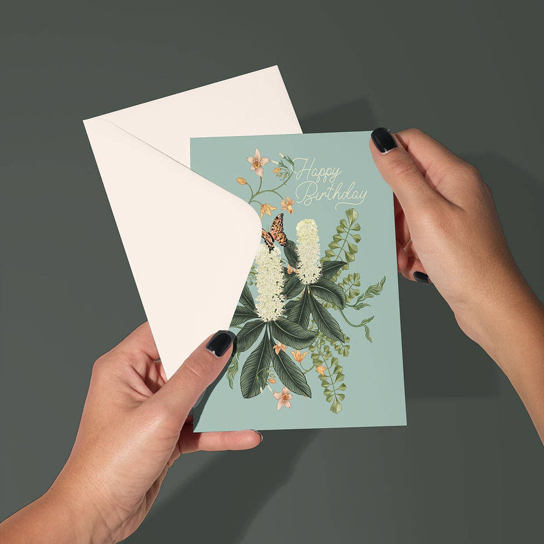 Cherry Laurel Happy Birthday Greeting Card