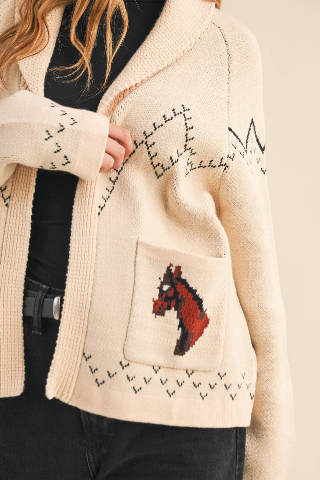 Horse Knit Sweater Cardigan