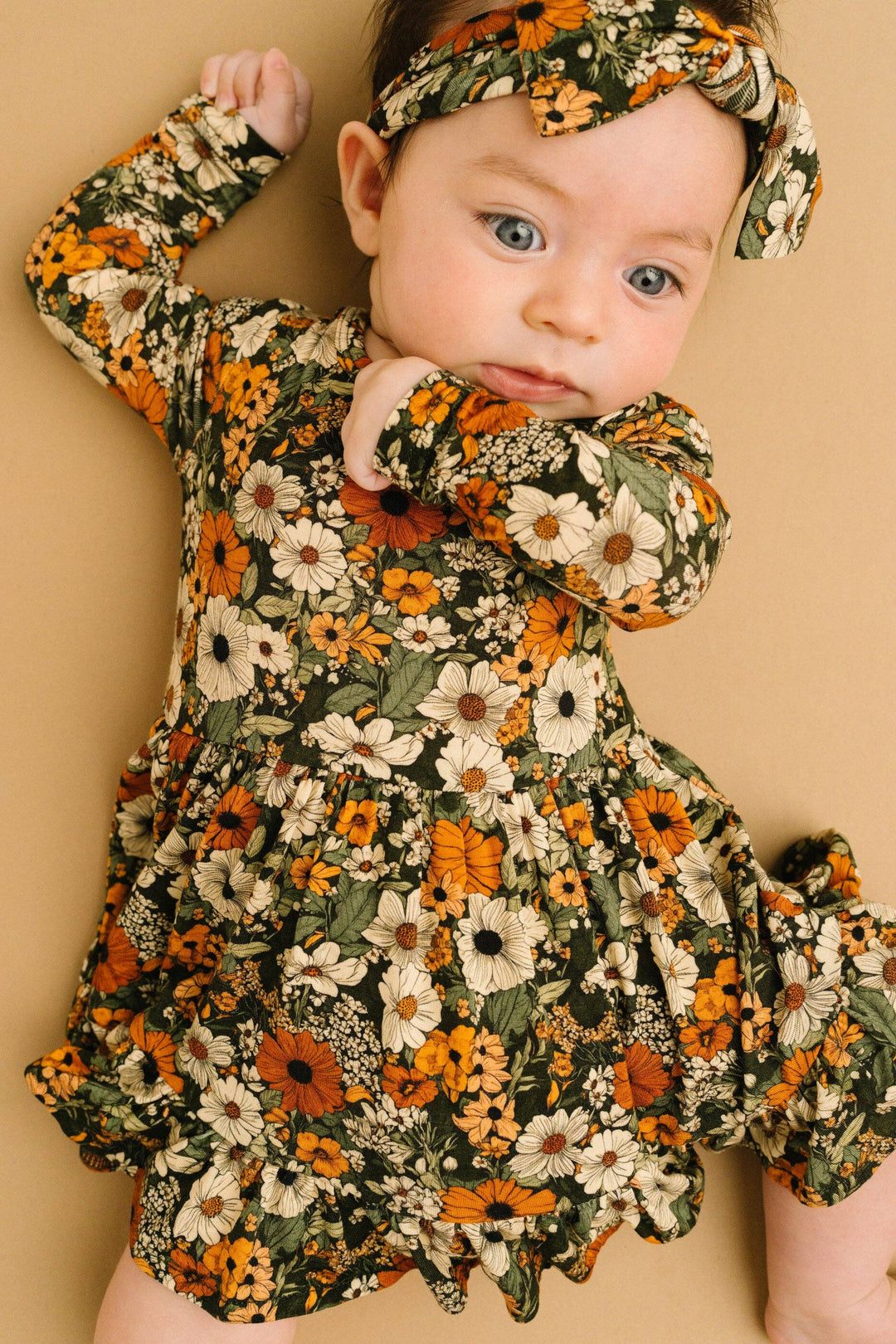 Rustic Blooms Long Sleeve Bodysuit Bambo Dress