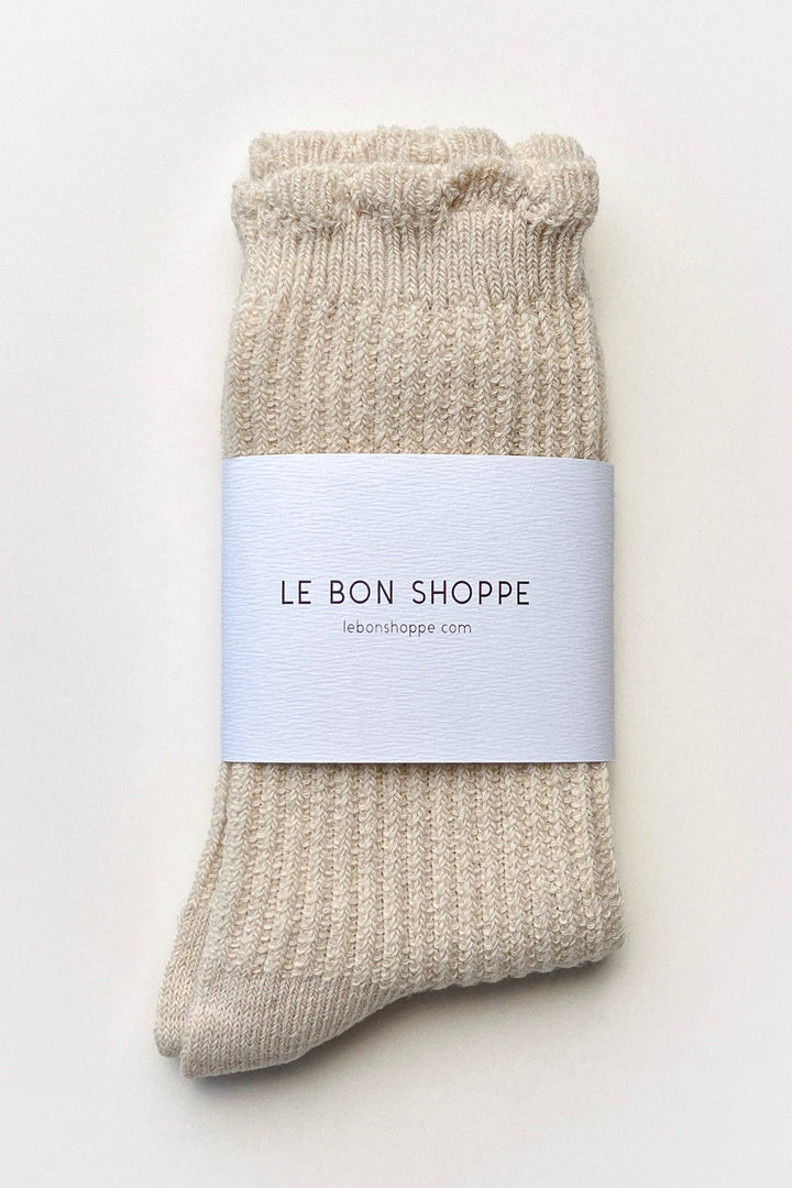 Linen Scallop Socks in Narturel