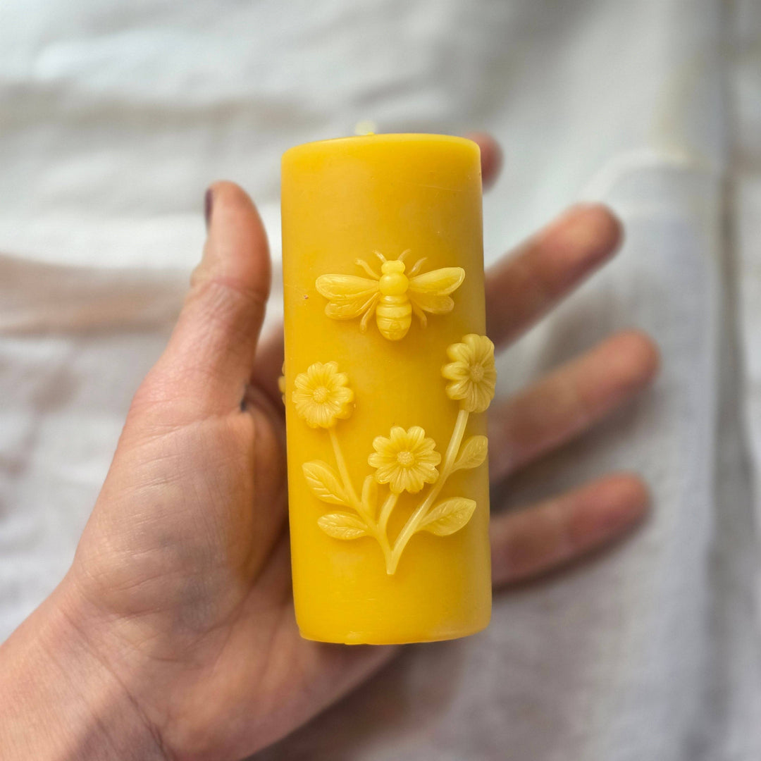 Bee-utiful Pillar Beeswax Candle
