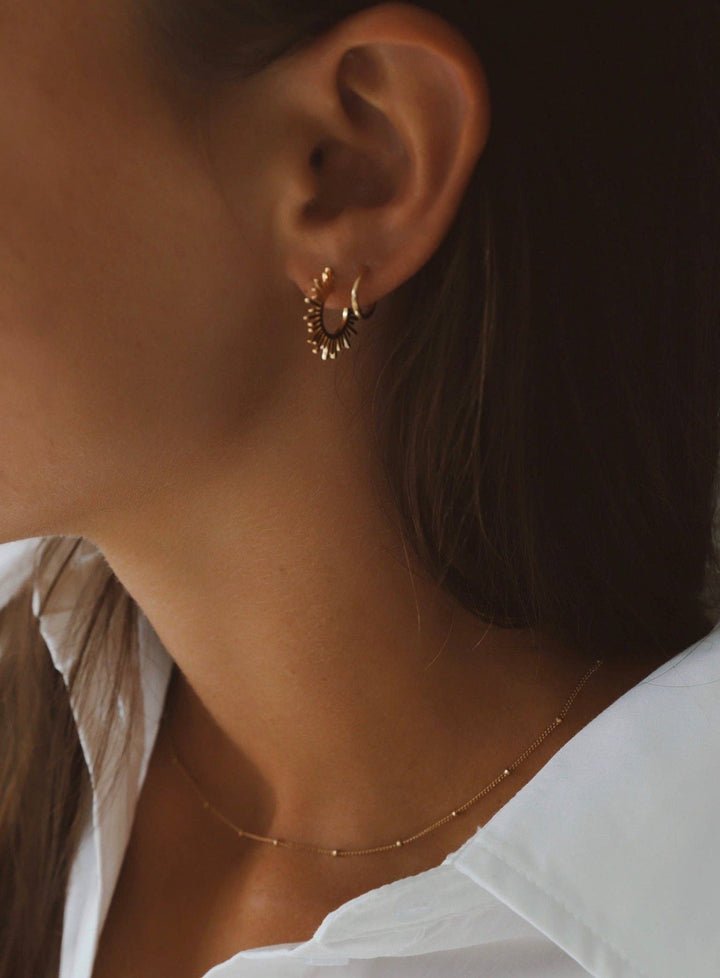 Mini Sun Silhouette Hoops