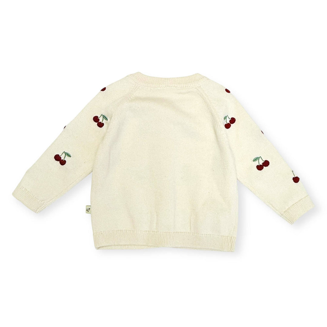 Cherry Embroidered Baby Cardigan