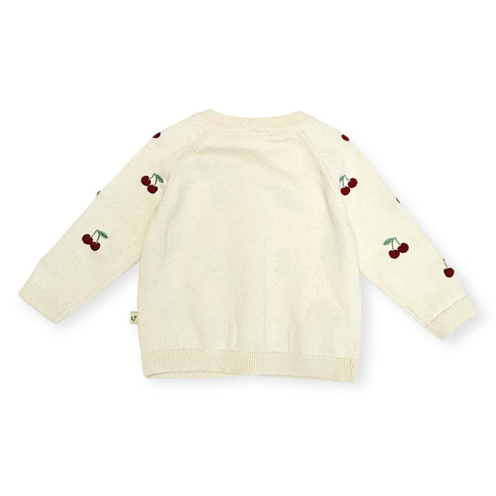 Cherry Embroidered Baby Cardigan