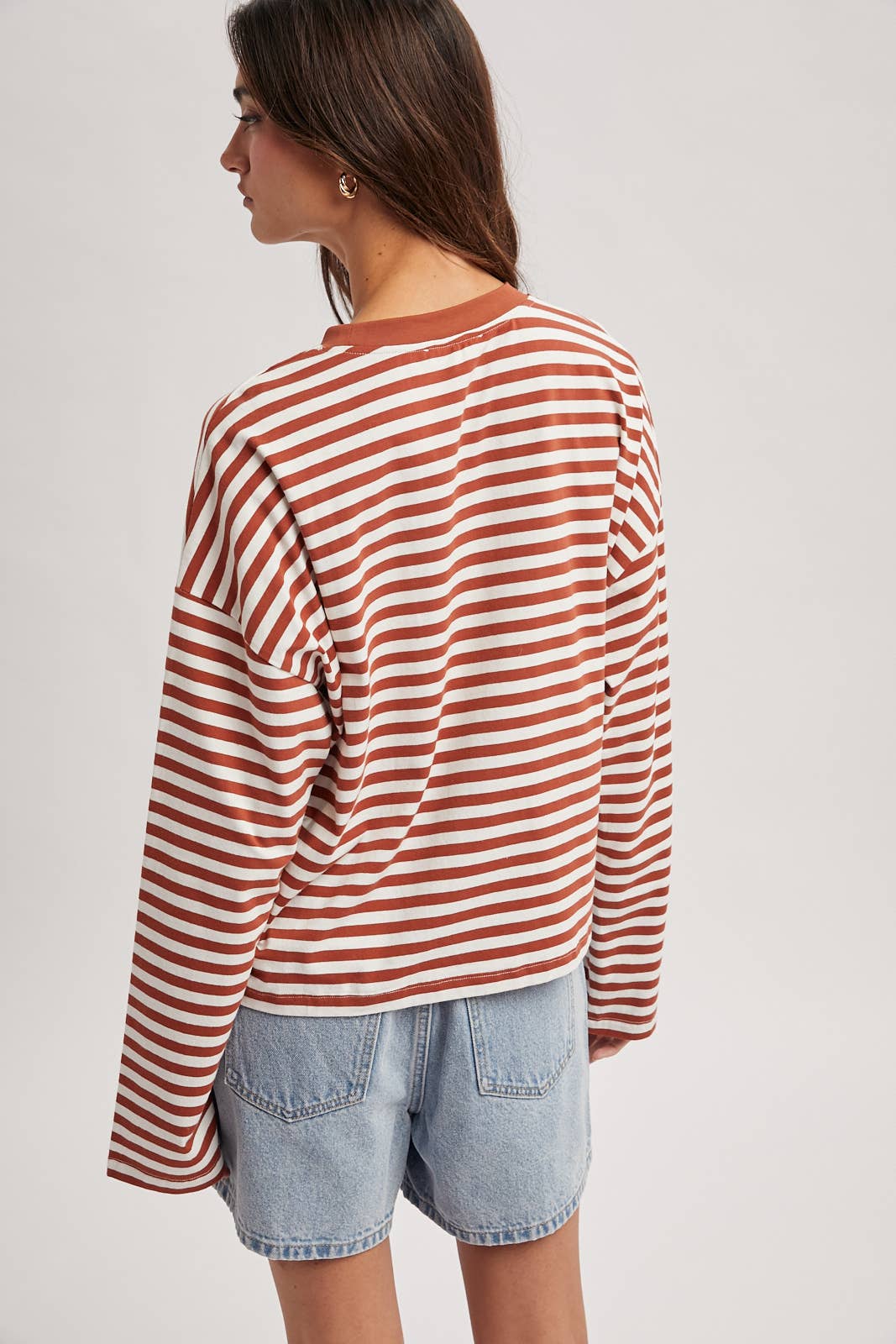 Striped Long Sleeve Knit Top
