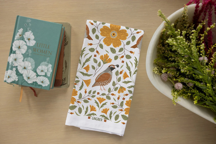 Quail Bird Tea Towel