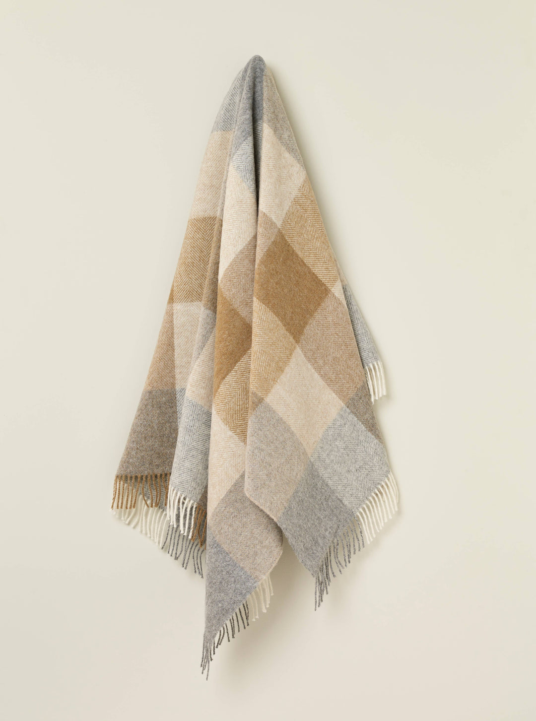Block Check British Wool Throw, 3 Colors