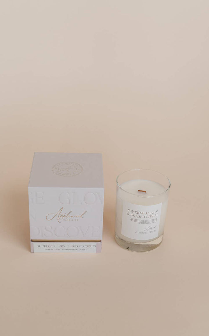 Sunkissed Linen &amp; Pressed Citrus Candle, 2 Sizes