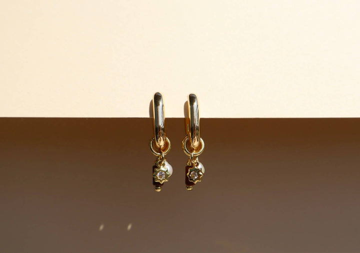 Maroon Charm Earrings