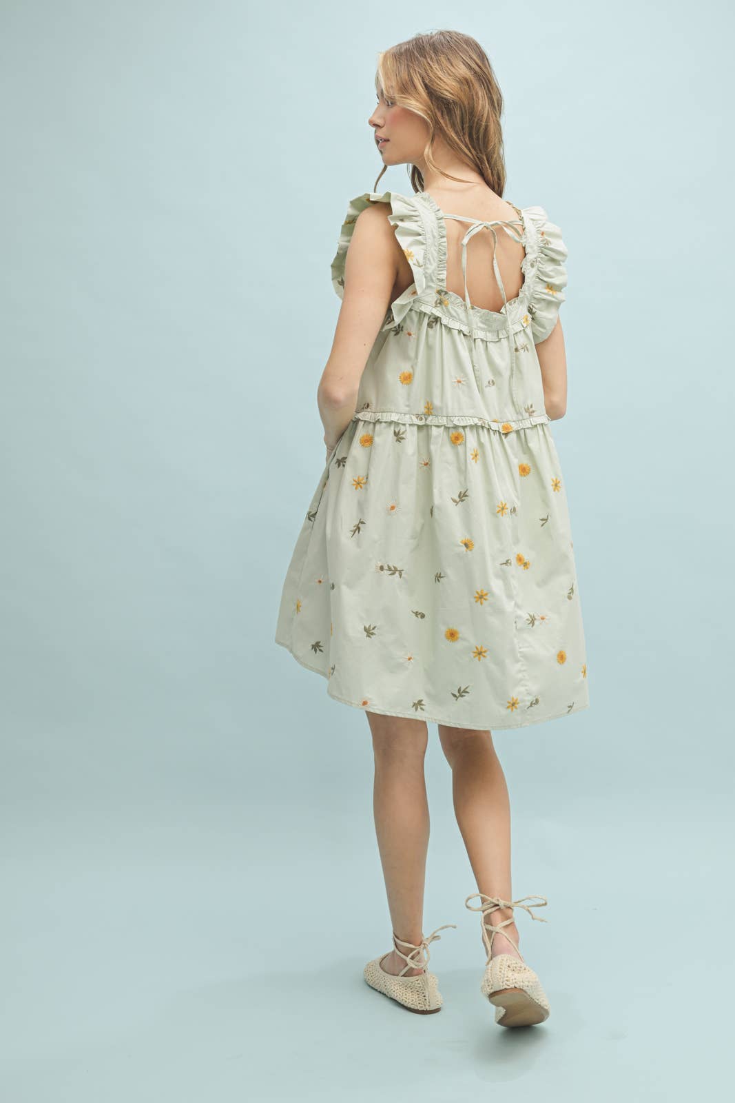 Floral Ruffle Mini Dress in Two Colors