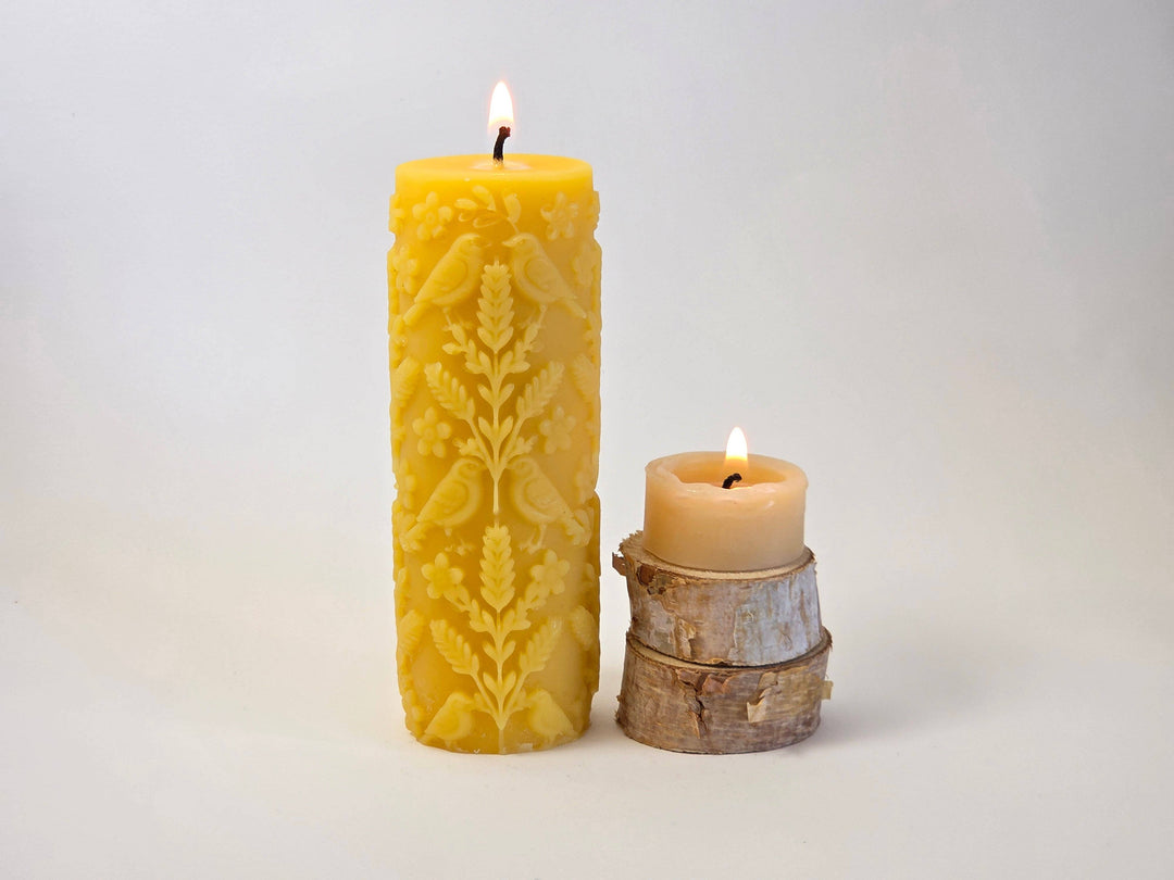 For the Beauty of the Earth Pillar Beeswax Candle