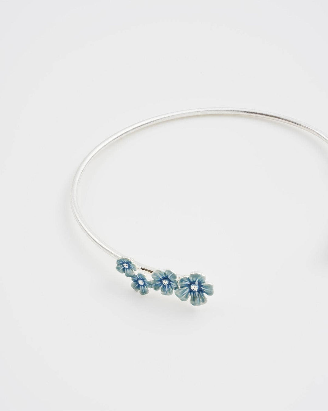 Forget Me Not Silver Bangle