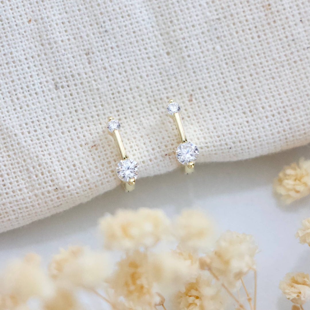 Zircon Pen Huggie Hoop Earrings