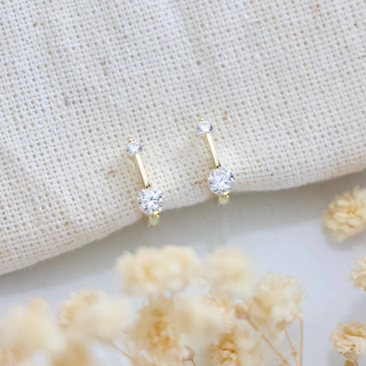 Zircon Pen Huggie Hoop Earrings