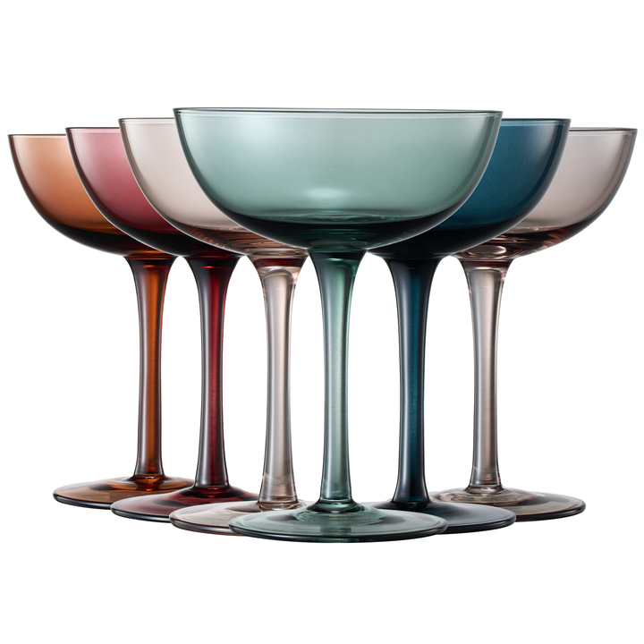 Pastel Colored Coupe Cocktail Glass, 6 Colors