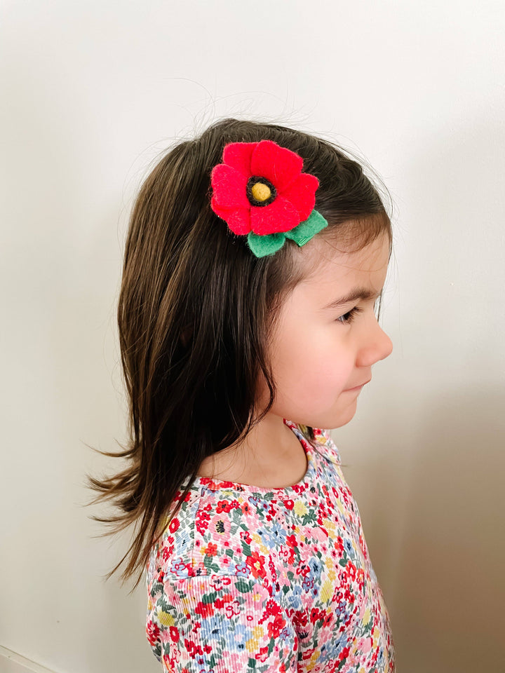 Red Poppy Hair Clip
