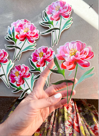Peony Sticker