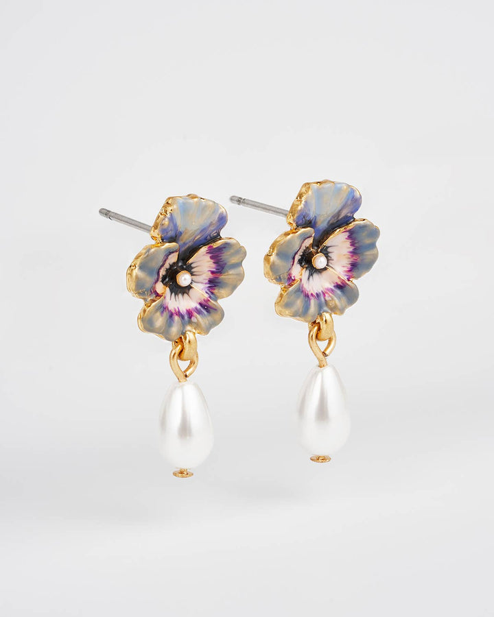 Pansy Pearl Earrings