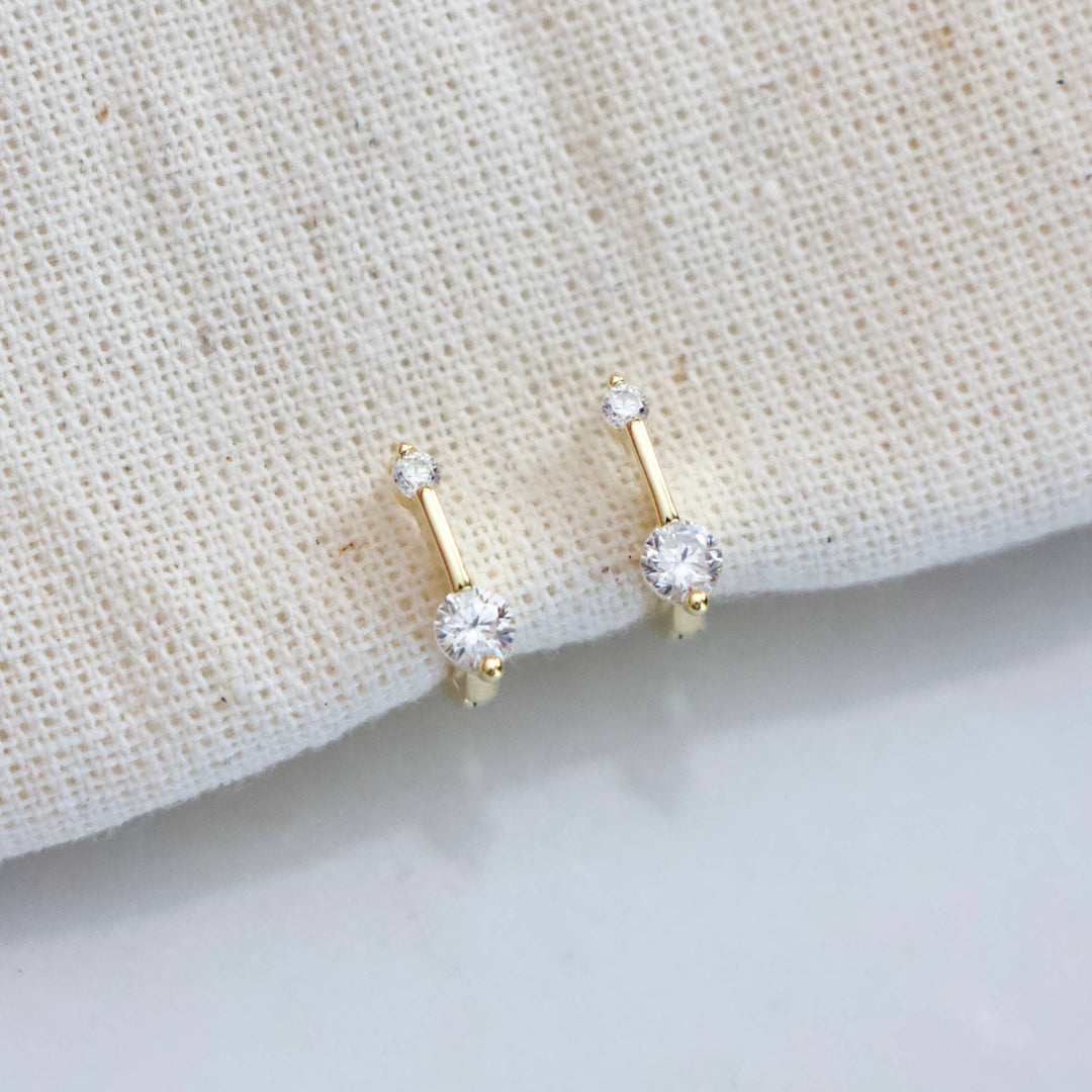Zircon Pen Huggie Hoop Earrings