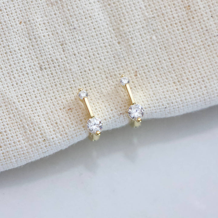Zircon Pen Huggie Hoop Earrings