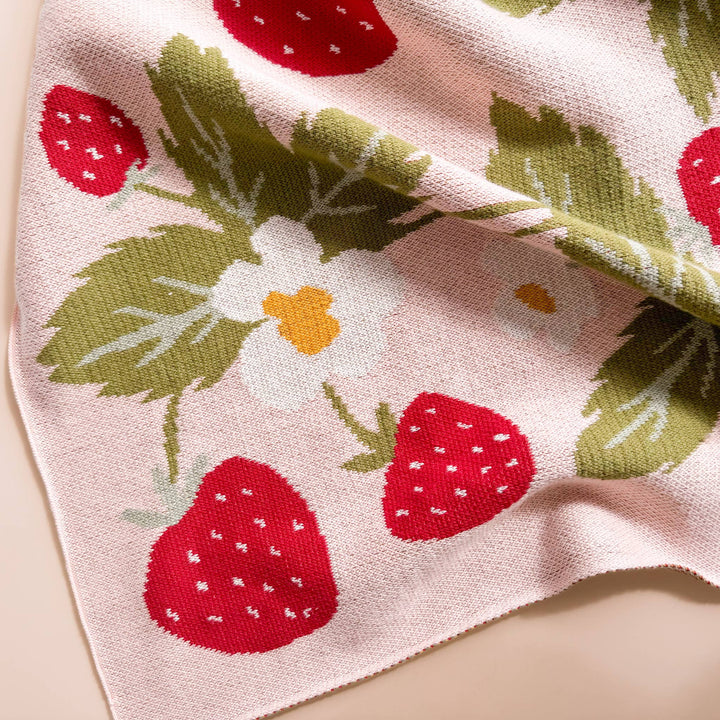 Strawberry Blanket with Bailey Bunny