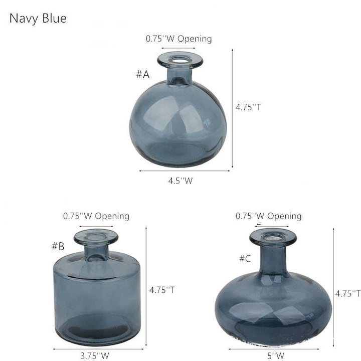 Glass Bud Vases, Round, Multi-color