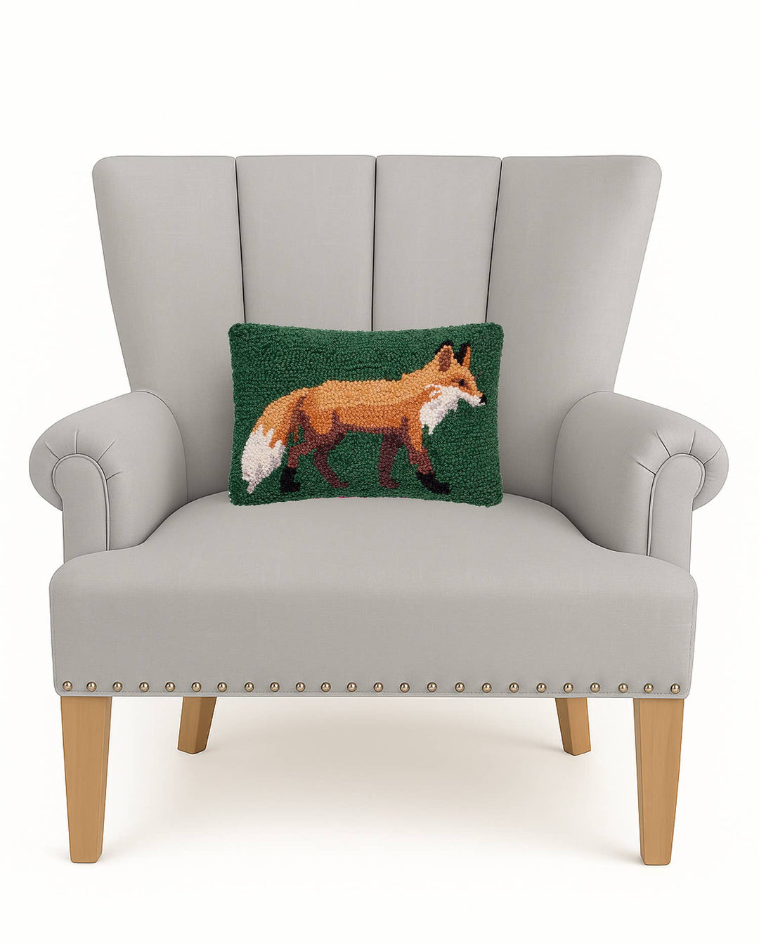 Fox Hook Pillow, 100% Wool