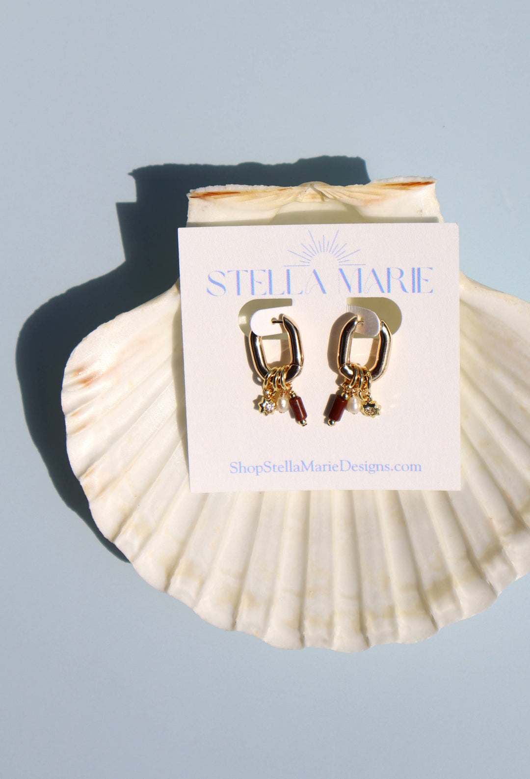 Maroon Charm Earrings